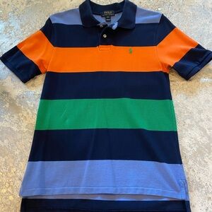 Polo by Ralph Lauren Vibrant Orange Green Striped Polo